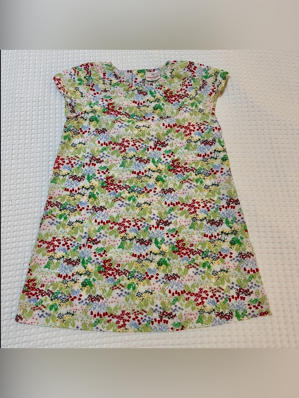 Hanna Andersson Colorful Floral Poplin Shift Dress Button Back Girls Size 130/8